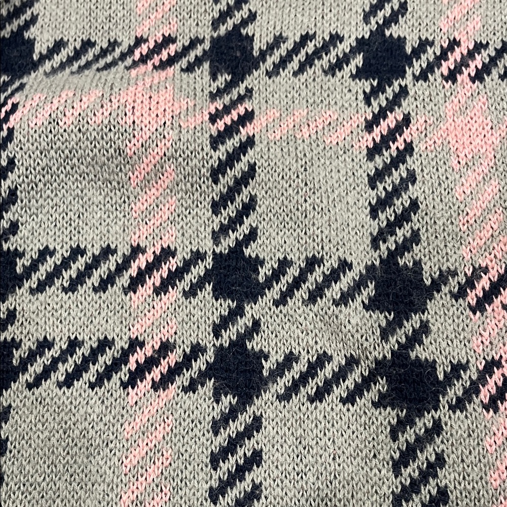 Boden Gray and Pink Plaid Duster Cardigan Size 8 - Picture 5 of 5